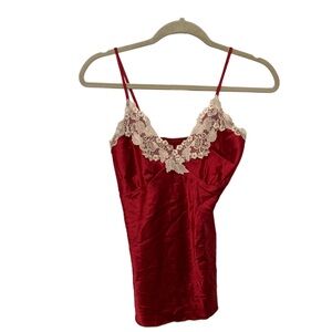 Vintage Red and Cream Lace Tank Top